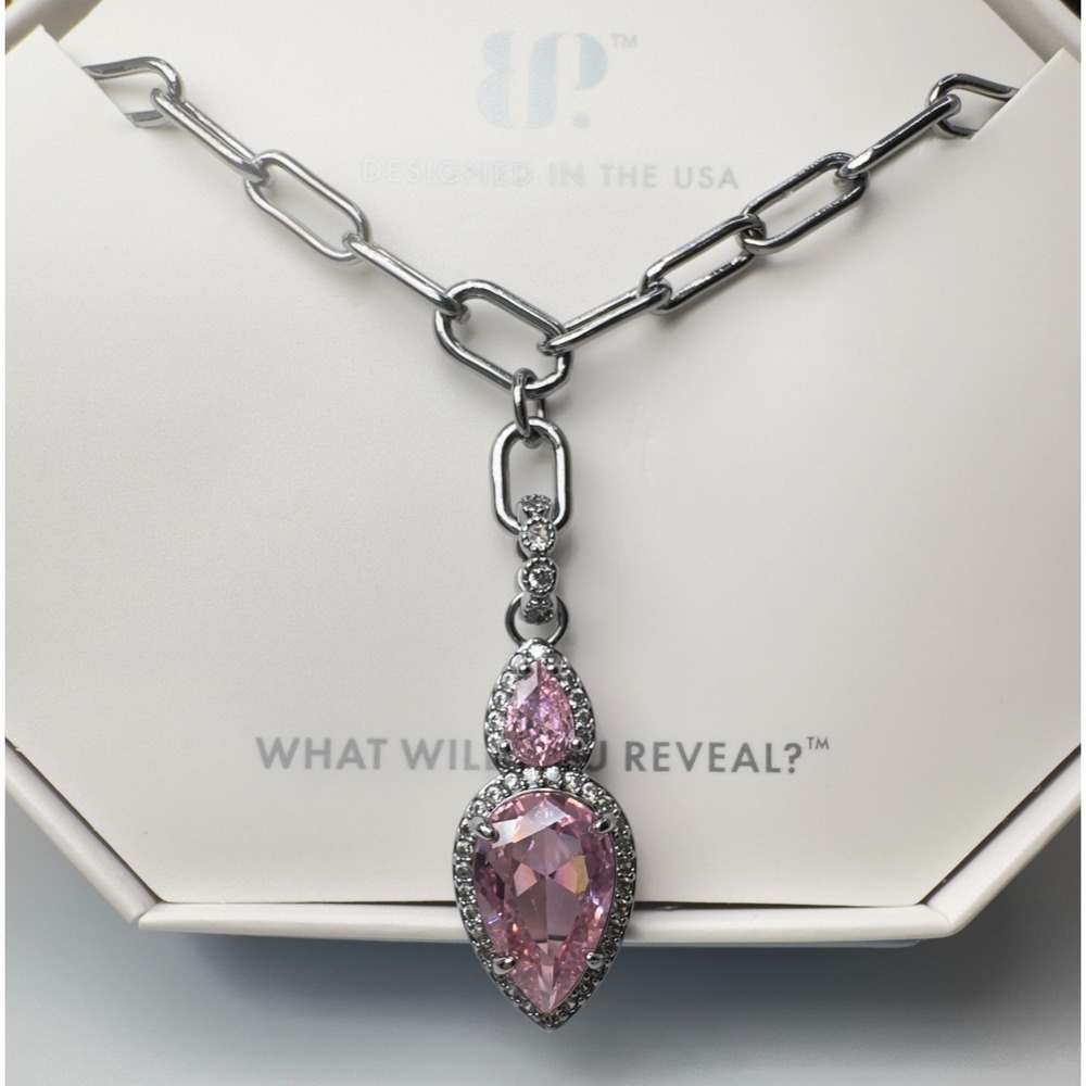 Bomb Party Necklace NK92961 She Makes Things Happen Rose Quartz CZ Hematite